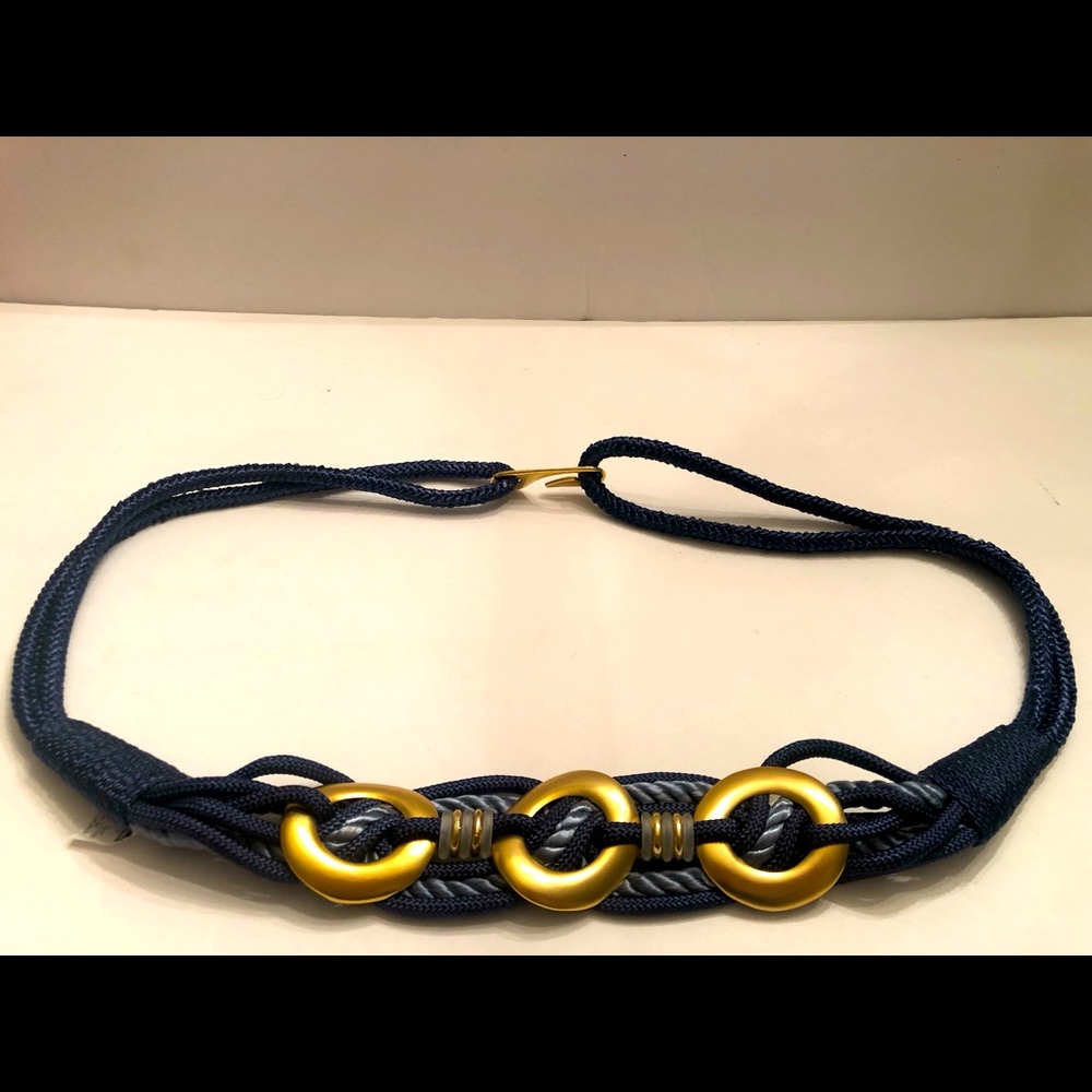 Ornamental Blue Corded Belt - cord has elastic